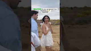 *Unreal* Reaction to our live proposal picnic live painting😱 🖼️ #shorts #proposal #reaction