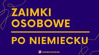 Zaimki osobowe po niemiecku Osoby po niemiecku Podstawy Niemieckiego Niemiecki dla początkujących