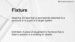 Fixture Meaning
