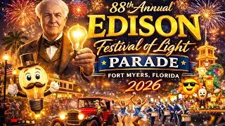 Thomas Edison 88th Annual Festival of Light Parade 2026 | 4K Fort Myers