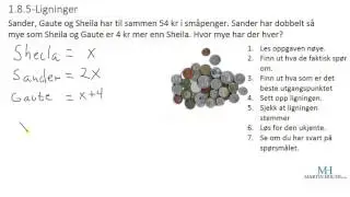 Matematikk 1P - Ligninger med tekstoppgave - 1.8.5