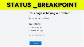 Google Chrome - STATUS BREAKPOINT - This Page Is Having a Problem - Windows