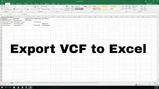 how to export vcf to excel | vba- vbatip#15