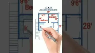 22'&times;28' Ghar Ka Naksha | 22&times;28 House Plan | 616.sqft 3bhk घर का नक्शा, #shorts #houseplan #homeplan