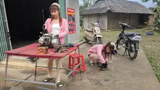 The girl bought a cheap used motorbike, repaired and refurbished it, and resold it for a good price.