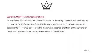 Tender Application Writing Secrets