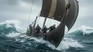 Surviving the unforgiving North Sea Storm on a lone Viking longship