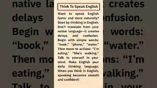 Think To Speak English #englishspeakinghowtospeak#englishspeakingpractice#spokenenglishlearning