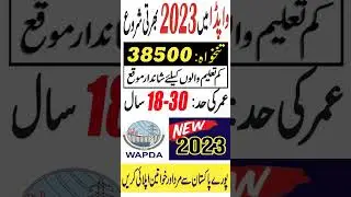 WAPDA Jobs 2023 | Water and Power Development Authority (پرائمری مڈل میٹرک والوں کے لئے)