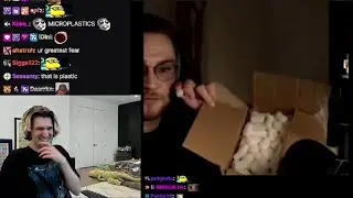 xQc dies laughing as ohnePixel snacks on package filler and keeps glitching his voice