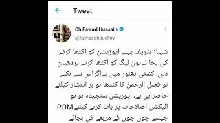 Ch Fawad Hussain criticise Shahbaz Sharif Politics | PDM | Voice of Asia