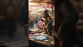 monkey selling Thalpos in market #crochet #marketing viral #funny