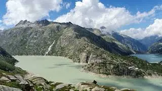 On the way to the Grimsel Pass. Grimselsee Panorama. Switzerland