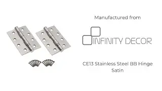 INFINITY DECOR - CE13 Stainless Steel Ball Bearing  Hinge - Satin | Heavy Duty Metal Door Hinges