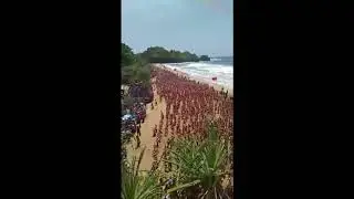 Rekor MURI....Malang Beach Festival 5.015 Penari Bapang