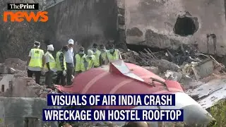 Visuals of Air India crash wreckage on BJ Medical College’s rooftop; removal underway