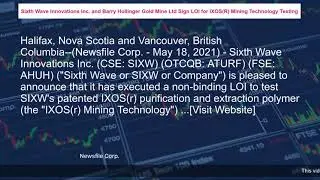 Sixth Wave Innovations Inc. and Barry Hollinger Gold Mine Ltd Sign LOI for IXOS(R) Mining Technology