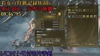 【MHWilds】彩女の狩猟記録Wilds:∼フリーチャレンジクエスト:凍え知れ、安寧の睡郷　ソロオトモ付き片手剣　08`46”95~