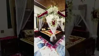 Beautiful fresh flowers wedding room decoration for first night room decor #weddingcouples #shorts