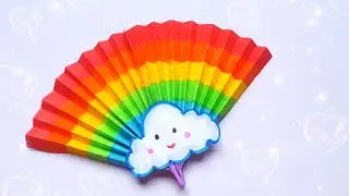 How to Make a Rainbow Paper Fan - Easy DIY Craft Tutorial
