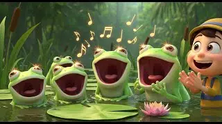 Cinco ranitas saltan por diversi&oacute;n | Canciones Infantiles y Rondas Divertidas