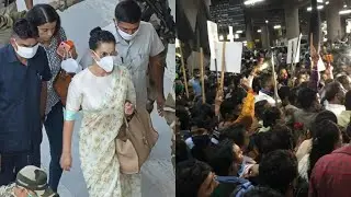 Kangana Ranaut REACHES Mumbai with sister Rangoli, Shiv Sena workers protest against her at airport