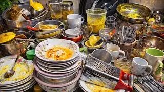 Satisfying Dishwashing ASMR – Hand Washing Plates with Relaxing Water Sounds