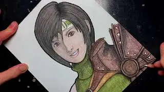 Drawing Yuffie from Final Fantasy 7 in Pastel!