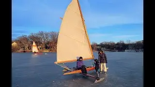 Iceboating Nite and DN on Schmidt Lake in Plymouth Minnesota ICE BOAT SAILING