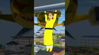 Alien Ship Comes Close 😨 Child Loses Balance on Roof | Sakura School Simulator #shortvideo
