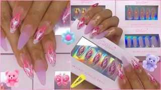 INSTANT ACRYLICS! Press On Nails Try-on & Review Tr&egrave;s She Talons HAUL