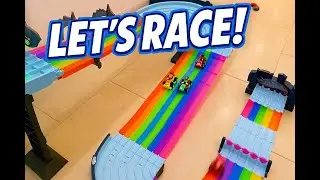 🌈 Ultimate Rainbow Road Hot Wheels Mario Kart Race! 🚗