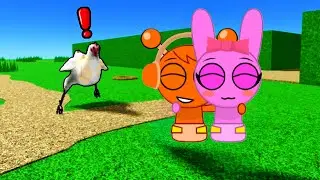 Sprunki Baby Oren & Baby Pinki Played Chicken Obby in ROBLOX | Incredibox Sprunki