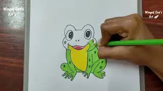 How to draw a frog step by step | Cartoon drawing for kids | Frog #drawing #cartoon #art