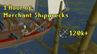1 Hour of Merchant Salvage Example | OSRS (AFK 120k+ XP/HR)