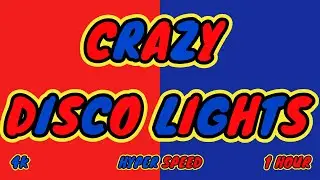 Crazy Disco Lights- Red & Dark Blue Colors- Hyper Speed- 1 Hour 4K.