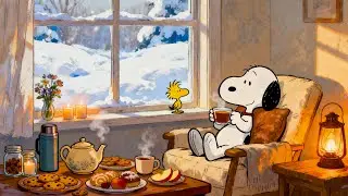 Peanuts Morning Jazz ☕ Relaxing Lofi Vibes, Soft Lighting & Calm Sounds | Study & Read