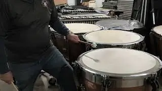 Demo Video Set of 4 Ludwig Professional Polished Copper Timpani 23,26,29,32 w/ field wheels $2,995