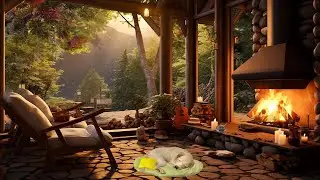 Relaxing Ambience With Cozy Fireplace - Piano Music - Snowfall external Frozen Forest Ambience Relax