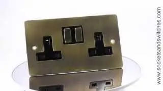 Square Antique Brass Sockets and Switches