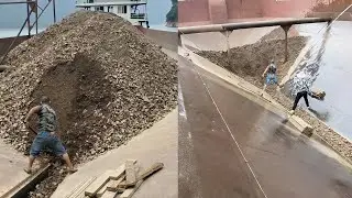 The completed video of a 3,500-ton cargo ship unloading phosphate ore is so relaxing!