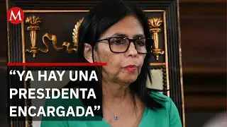 Delcy Rodr&iacute;guez responds to photo of Trump proclaiming himself interim president of Venezuela
