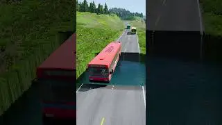 Bus vs water pit #14 #beamngdrive #mcqueenbeamng #cartransport #bus