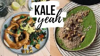 VEGANE GRÜNKOHL REZEPTE » Rührei, Smoothie Bowl & Lasagne