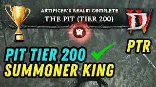 Diablo 4 PTR BEST Summoner Necromancer KING Pit Tier 200 Gameplay