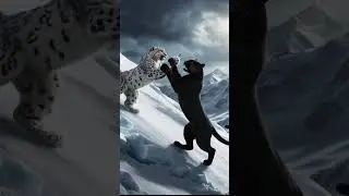 Epic Showdown: Black Panther vs Snow Leopard! 🐆❄️