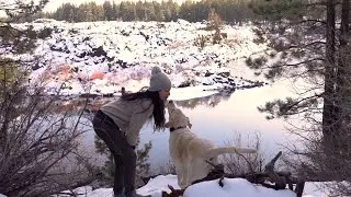 Winter Sunset Adventures: Hiking along the River in Bend