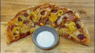 Sweet Banana Pepper Onion Salami BBQ Pizza | ASMR | Good day, Delicious!