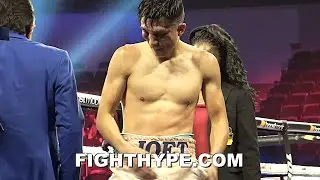 JOET GONZALEZ IMMEDIATELY AFTER LOSING WAR TO EMANUEL NAVARRETE; BLOODY & BRUISED, BUT FANS CHEER