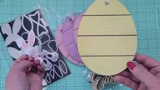 Super quick and easy Easter project using the bunny bow die from Kscraft and dollar tree items!